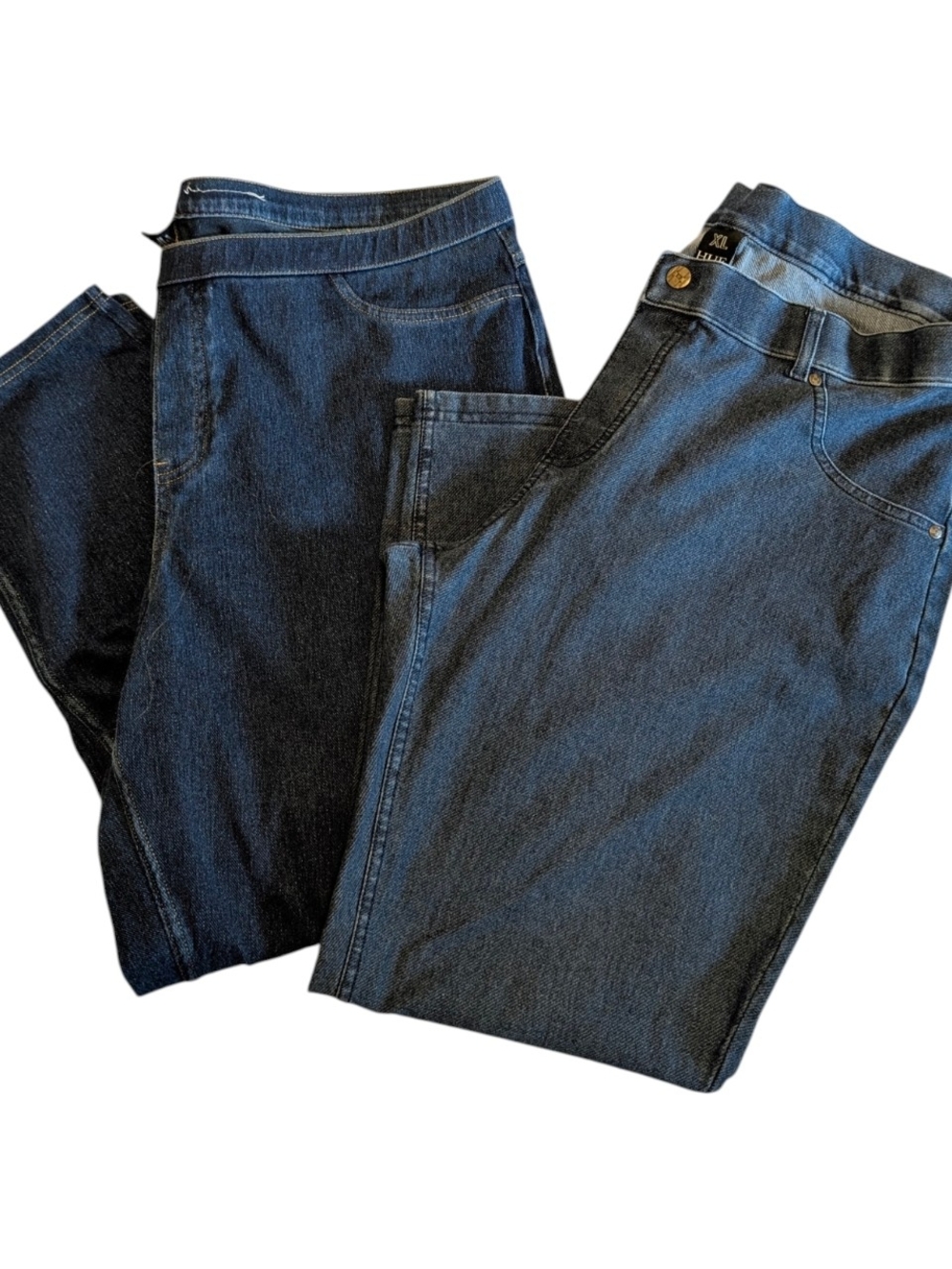 Hue Capri Stretch Dark Blue Jeggings - Classic Comfort Bundle